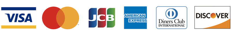VISA MasterCard JCB American Express Diners Discover